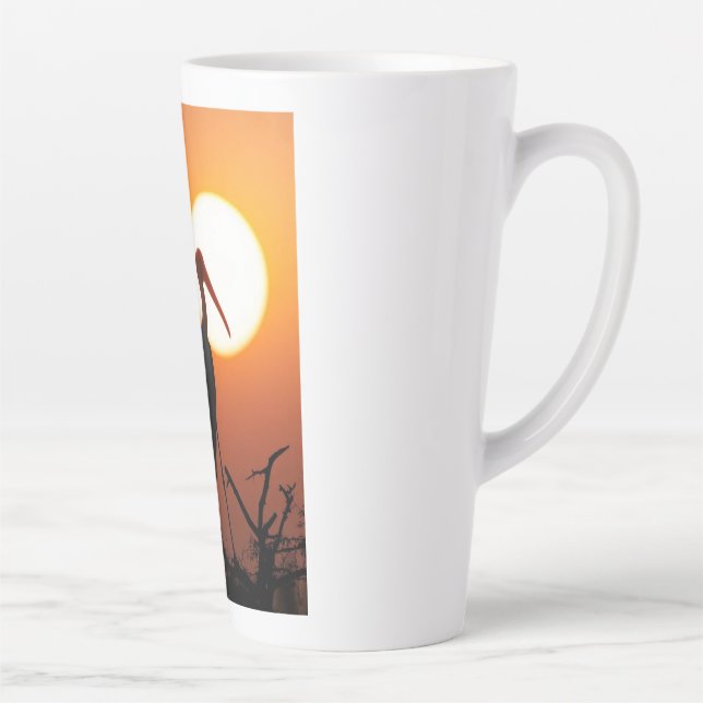 Sunset Bird on Branch – Nature Wall Art Latte Mug (Right)