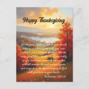 Sunset Blessing Thanksgiving Holiday Postcard