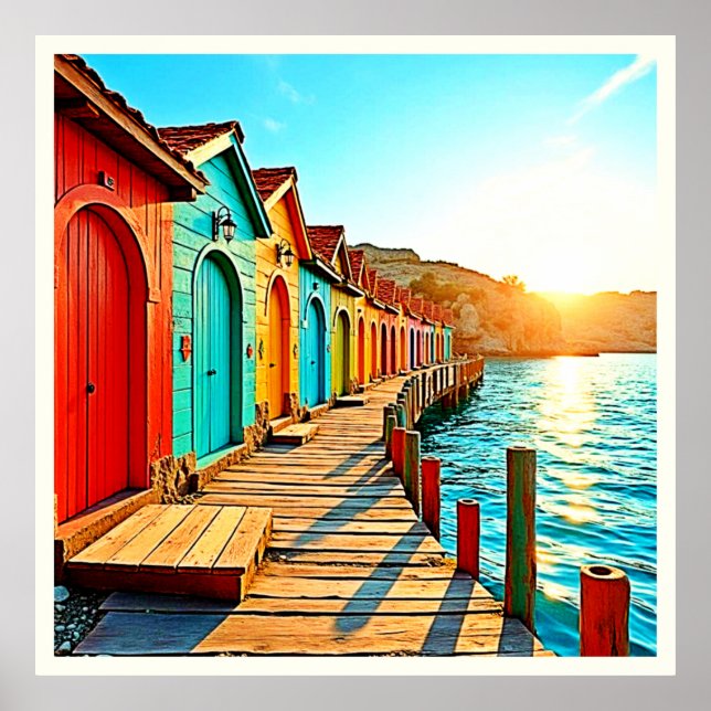 Sunset Bliss: Seaside Hues Poster (Front)