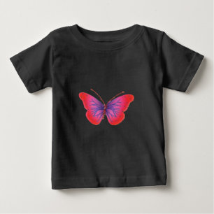"Sunset Bloom" Red and Purple Butterfly Art Print Baby T-Shirt