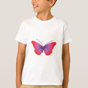 "Sunset Bloom" Red and Purple Butterfly Art Print T-Shirt