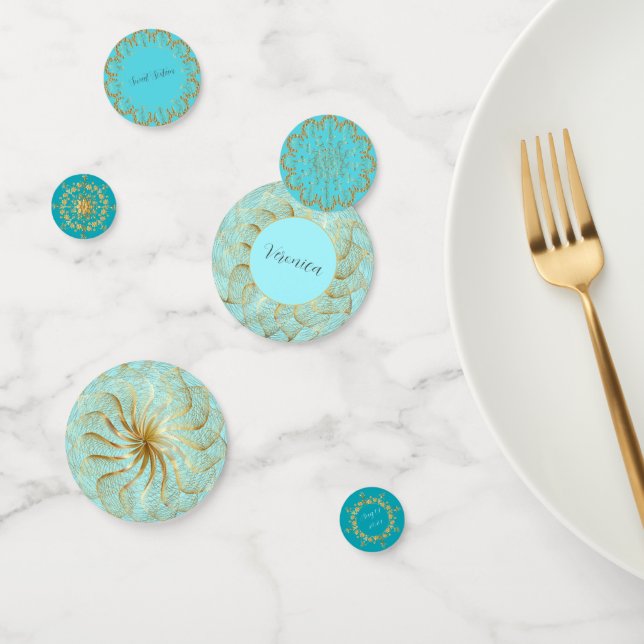 Sunset Blue and Gold Confetti (Group)