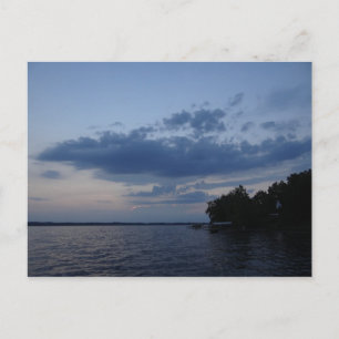 Sunset Blue Sky Over Cayuga Lake NY Postcard