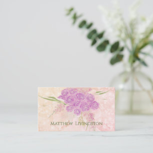 Sunset blush sheer bow and Bouquet  Place Card