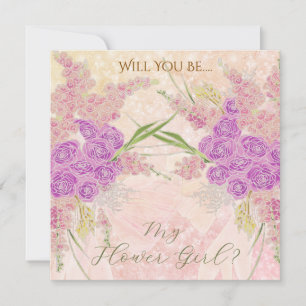 Sunset Blush sheer Bow Rose Bouquet-Flower Girl