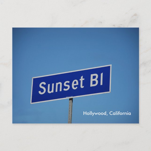 Sunset Blvd, Hollywood, California Postcard (Front)