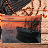 Sunset boat with serenity prayer
