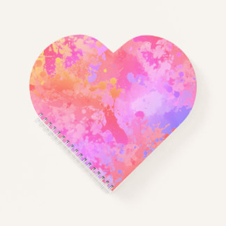 Sunset Boho Splash (Heart Shaped) Notebook