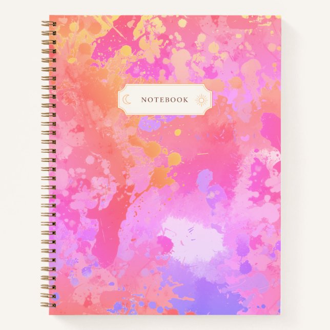 Sunset Boho Splash Notebook (Front)