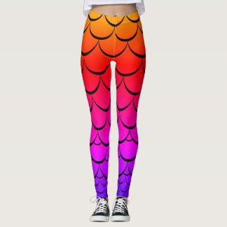 Sunset (Bold/Fade) mermaid scale Leggings