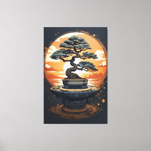 Sunset Bonsai Canvas Print