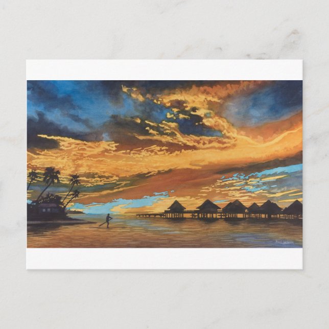 Sunset Bora Bora Postcard (Front)