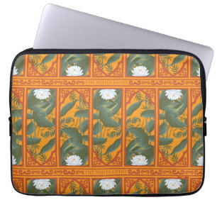 Sunset Botanical Panel Pattern - The White Lotus Laptop Sleeve