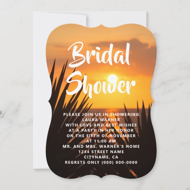 Sunset Bridal Shower Invitation (Front)