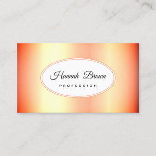Sunset Bright Orange Ombre Colour Gradient Gold Business Card