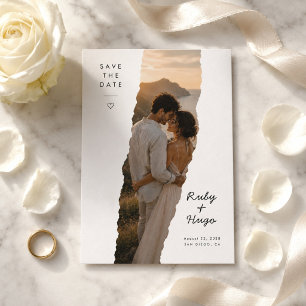 Sunset Brush Silhouette Wedding Save The Date Card
