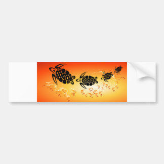Sunset-Bubble-Turtle Bumper Sticker