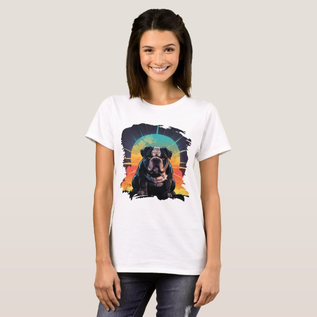 Sunset Bulldog Vibes T-Shirt (Front Full)