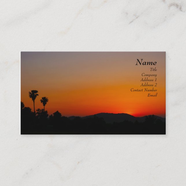 Sunset Business Card (Front)