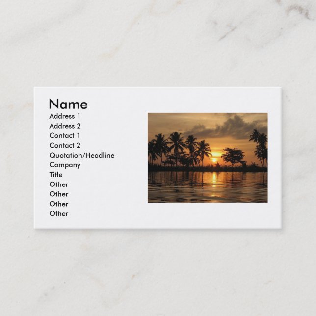 Sunset Business Card (Front)