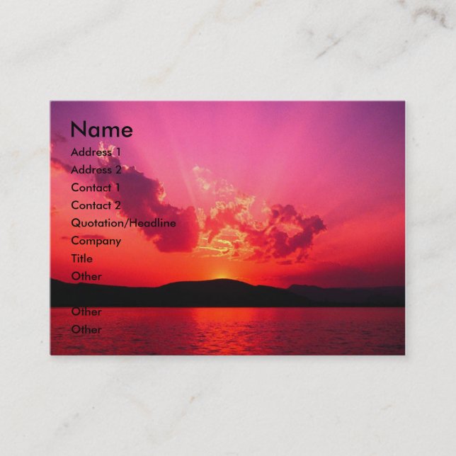 Sunset Business Card (Front)