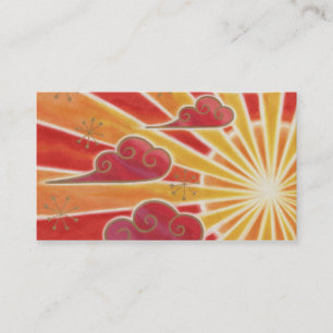 Sunset business card template cream back