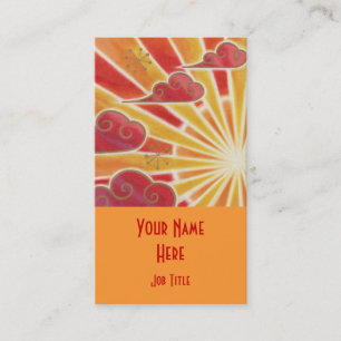 Sunset business card template orange portrait