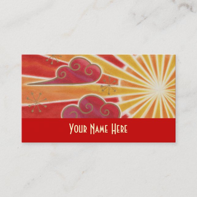 Sunset business card template red (Front)