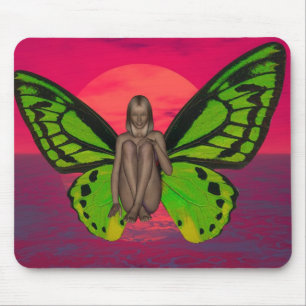 Sunset Butterfly Mouse Pad
