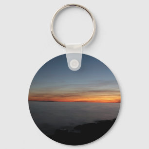 sunset by lake, Kingston, Ontario, Canada Key Ring