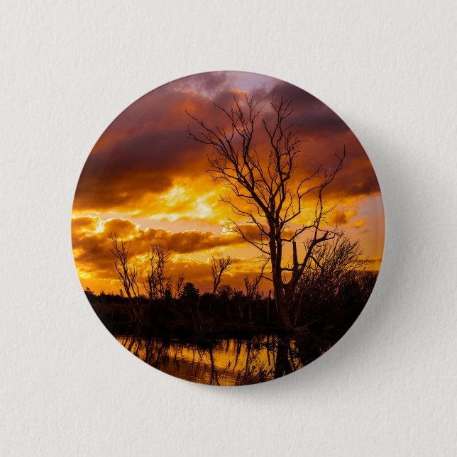 Sunset by the lake 6 cm round badge (Front)