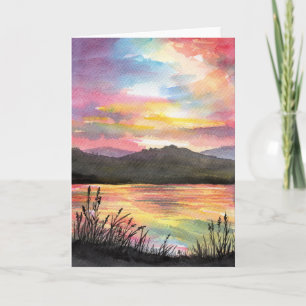Sunset by the Lake Card