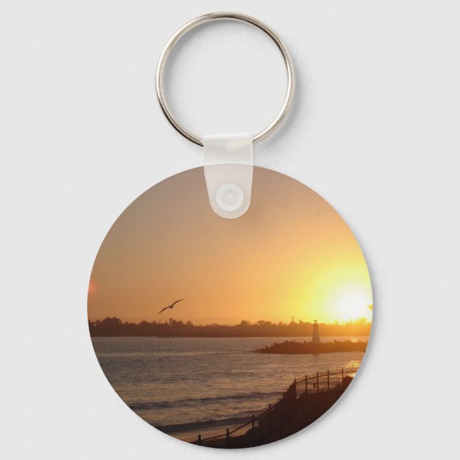 Sunset by the lighthouse key ring (Front)