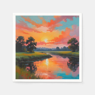 Sunset by the River Napkin