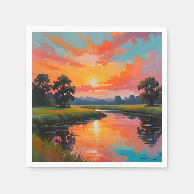 Sunset by the River Napkin (Front)
