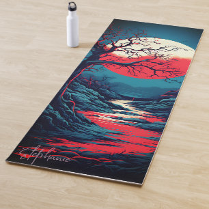 Sunset By The River With Tree Yoga Mat