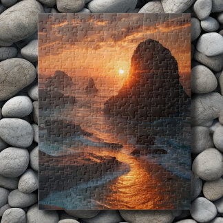 Sunset by the sea jigsaw puzzle