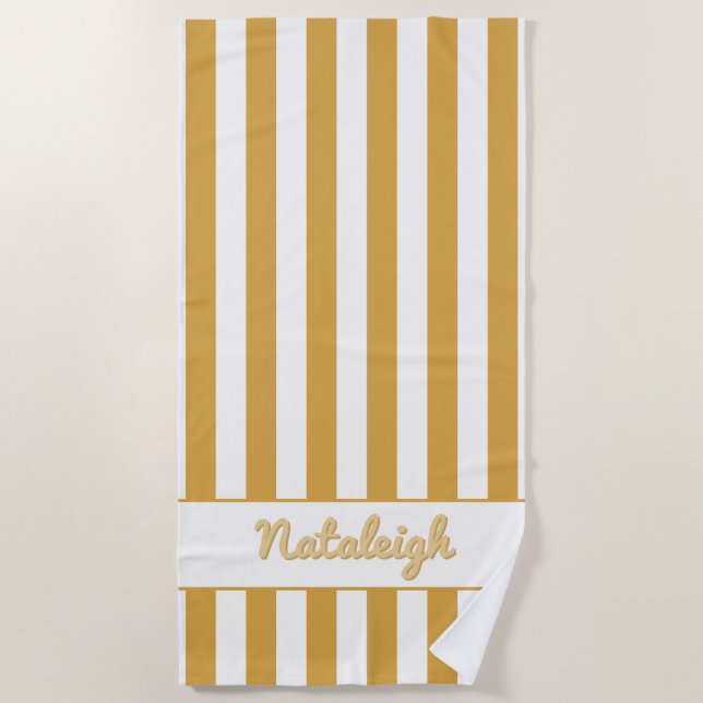 Sunset Cabana Stripe Beach Towel (Front)