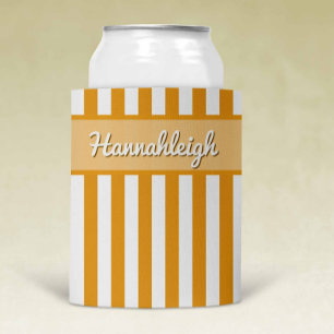 Sunset Cabana Stripes Shadow Lettering 12 oz. Can Cooler