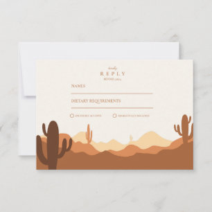 Sunset Cactus Desert Wedding RSVP Card