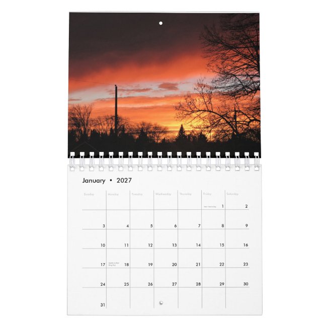 Sunset Calendar (Jan 2027)