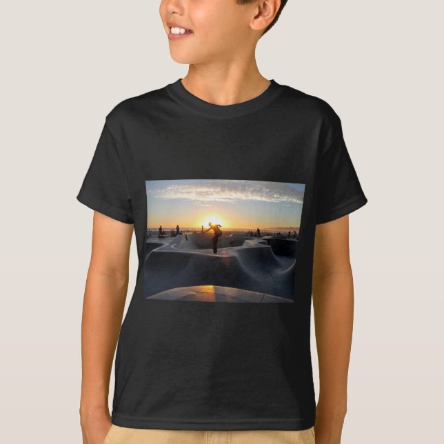 Sunset California Dreams Skateboard Park Freestyle T-Shirt (Front)