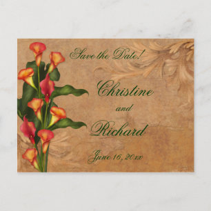 Sunset Calla Lilies Save the Date Announcement Postcard