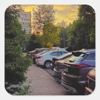 Sunset Calm Parking Sticker – Customisable