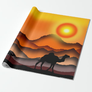 Sunset Camel Wrapping Paper