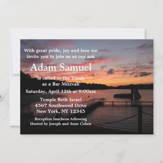 Sunset Camp Lake Invitation (Front)