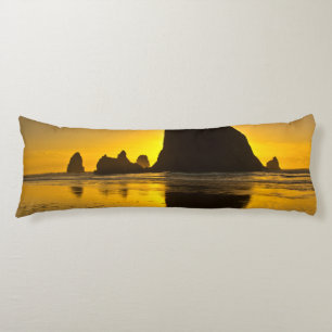 Sunset, Cannon Beach, Oregon, USA Body Cushion