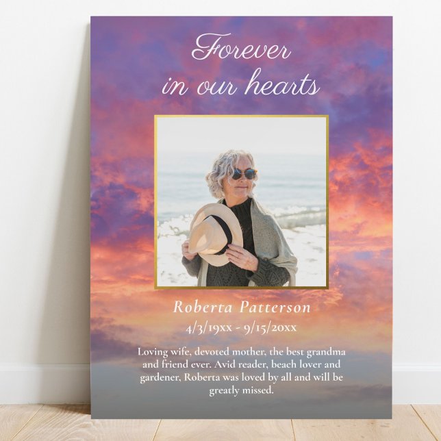 Sunset Celebration of Life Photo Download Funeral Poster (Creator Uploaded)