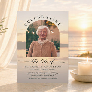Sunset Celebration of Life Photo Invitation