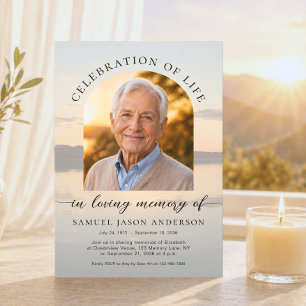 Sunset Celebration of Life Photo Invitation